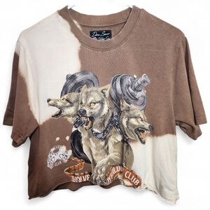 Darc Sport Wolves Cropped Tee Brown / Cream Size M